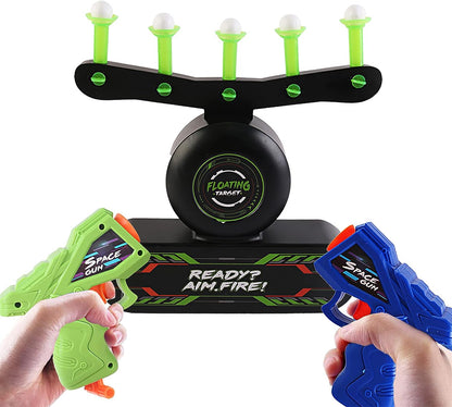 Set Blaster, cu tinta plutitoare si tinta fixa fosforescenta, 2 pistoale de jucarie, 2 bratari, 10 bile si 20 de sageti din spuma, compatibil Nerf, +8 ani