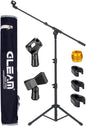 Stativ profesional pentru microfon, stand metalic cu trepied si clema universala tip clip, inaltime reglabila, cu husa de depozitare si transport