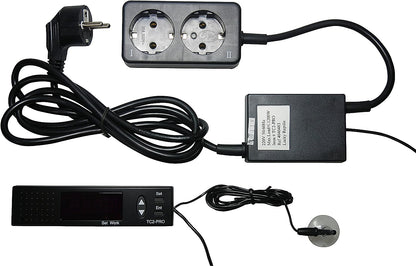 Termostat digital TC2-PRO cu setare zi / noapte pentru terariu, 0°C la +50°C, maximum 1000 W, cu afisaj si functie de alarma