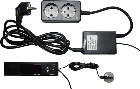 Termostat digital TC2-PRO cu setare zi / noapte pentru terariu, 0°C la +50°C, maximum 1000 W, cu afisaj si functie de alarma