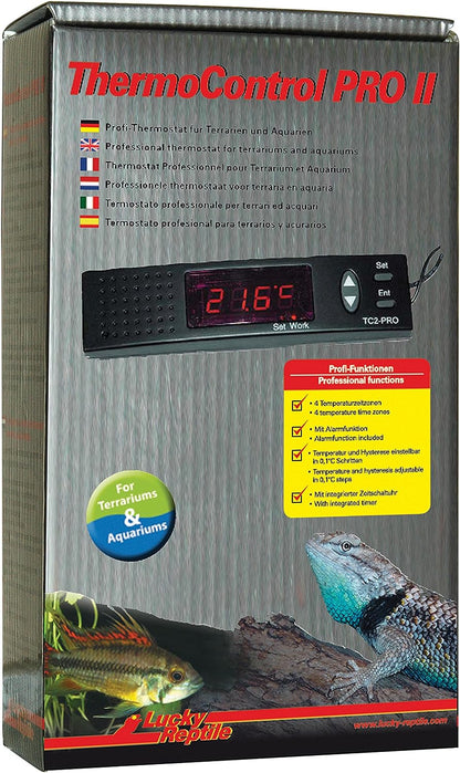 Termostat digital TC2-PRO cu setare zi / noapte pentru terariu, 0°C la +50°C, maximum 1000 W, cu afisaj si functie de alarma