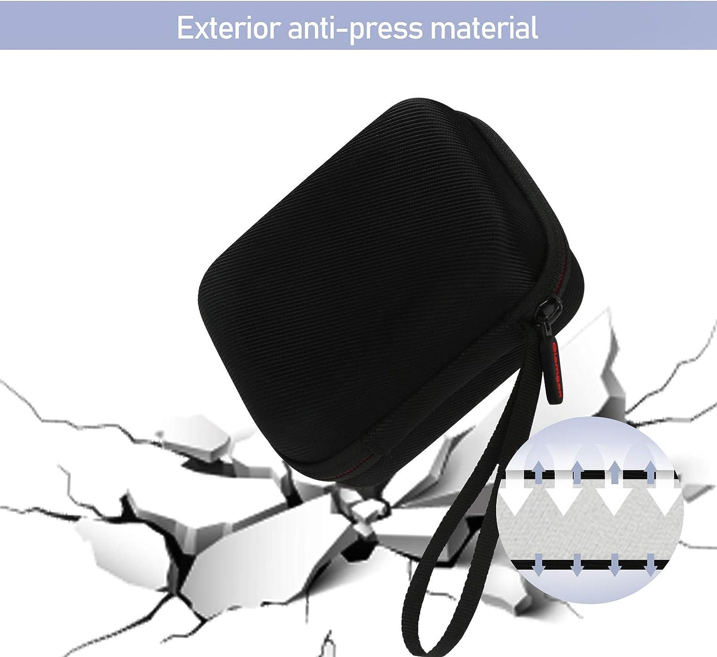 Husa rigida pentru Rode Wireless Go, rezistenta la socuri, impermeabila, pentru lavaliera si accesorii, cu protectie detasabila