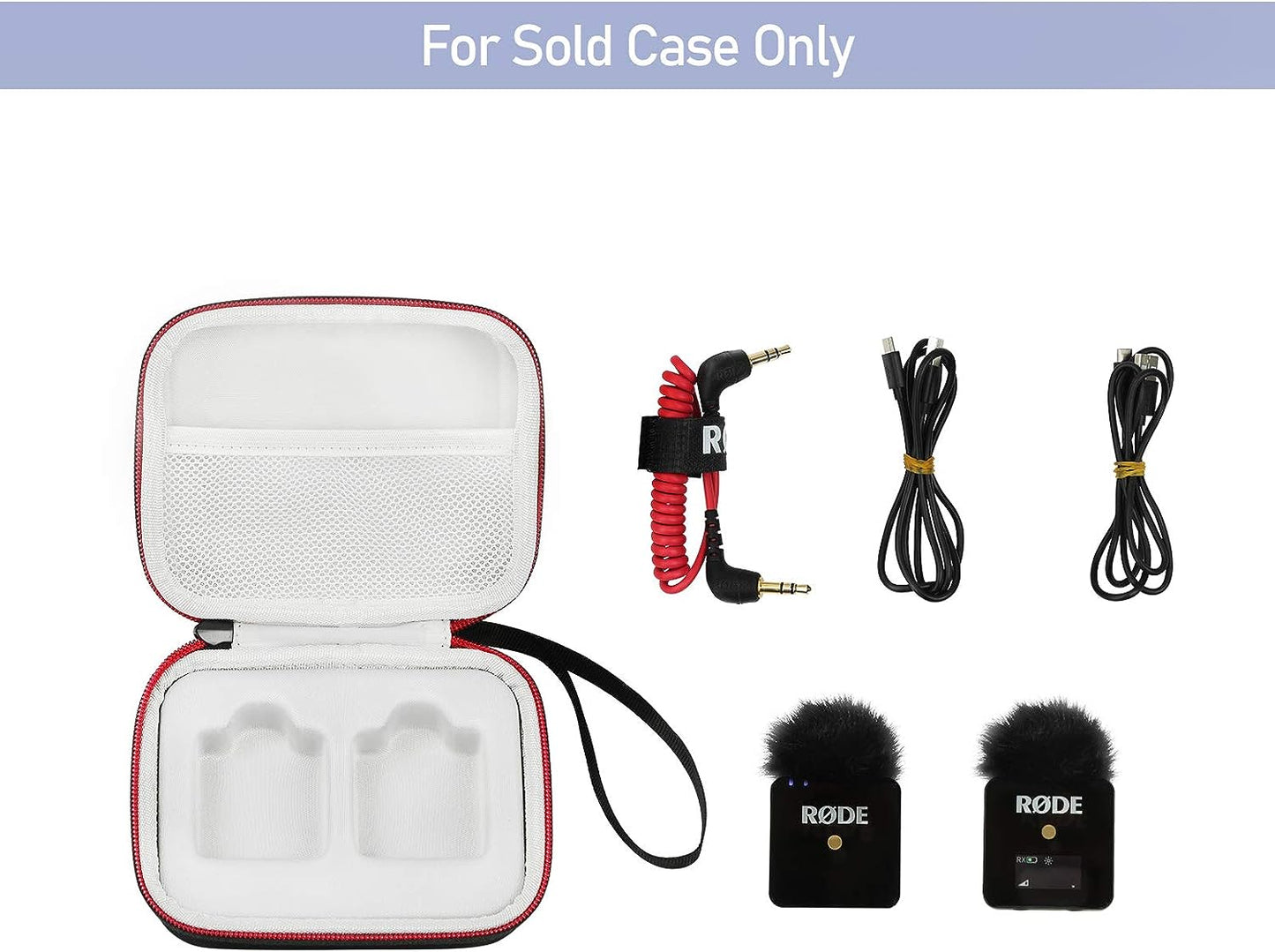 Husa rigida pentru Rode Wireless Go, rezistenta la socuri, impermeabila, pentru lavaliera si accesorii, cu protectie detasabila