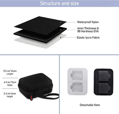 Husa rigida pentru Rode Wireless Go, rezistenta la socuri, impermeabila, pentru lavaliera si accesorii, cu protectie detasabila