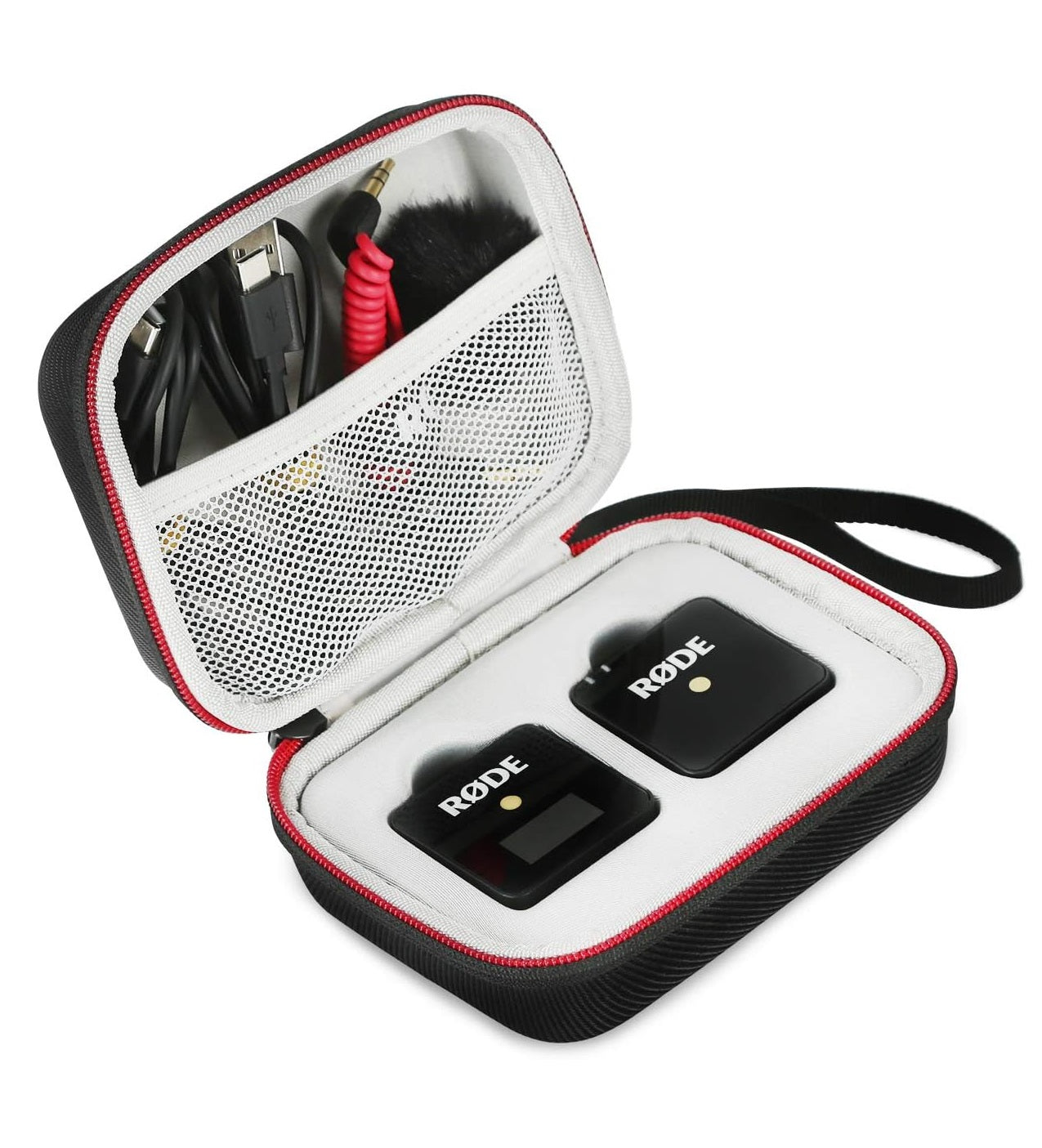 Husa rigida pentru Rode Wireless Go, rezistenta la socuri, impermeabila, pentru lavaliera si accesorii, cu protectie detasabila