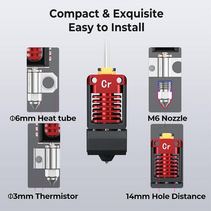 Kit cap de imprimare pentru imprimanta 3D, hotend Creality din metal, pentru Ender 3, Ender 3 Pro, Ender 3 V2, Ender 3 Max, Ender 3 S1, Ender 5, Ender 5 Pro, CR-10, CR-10S