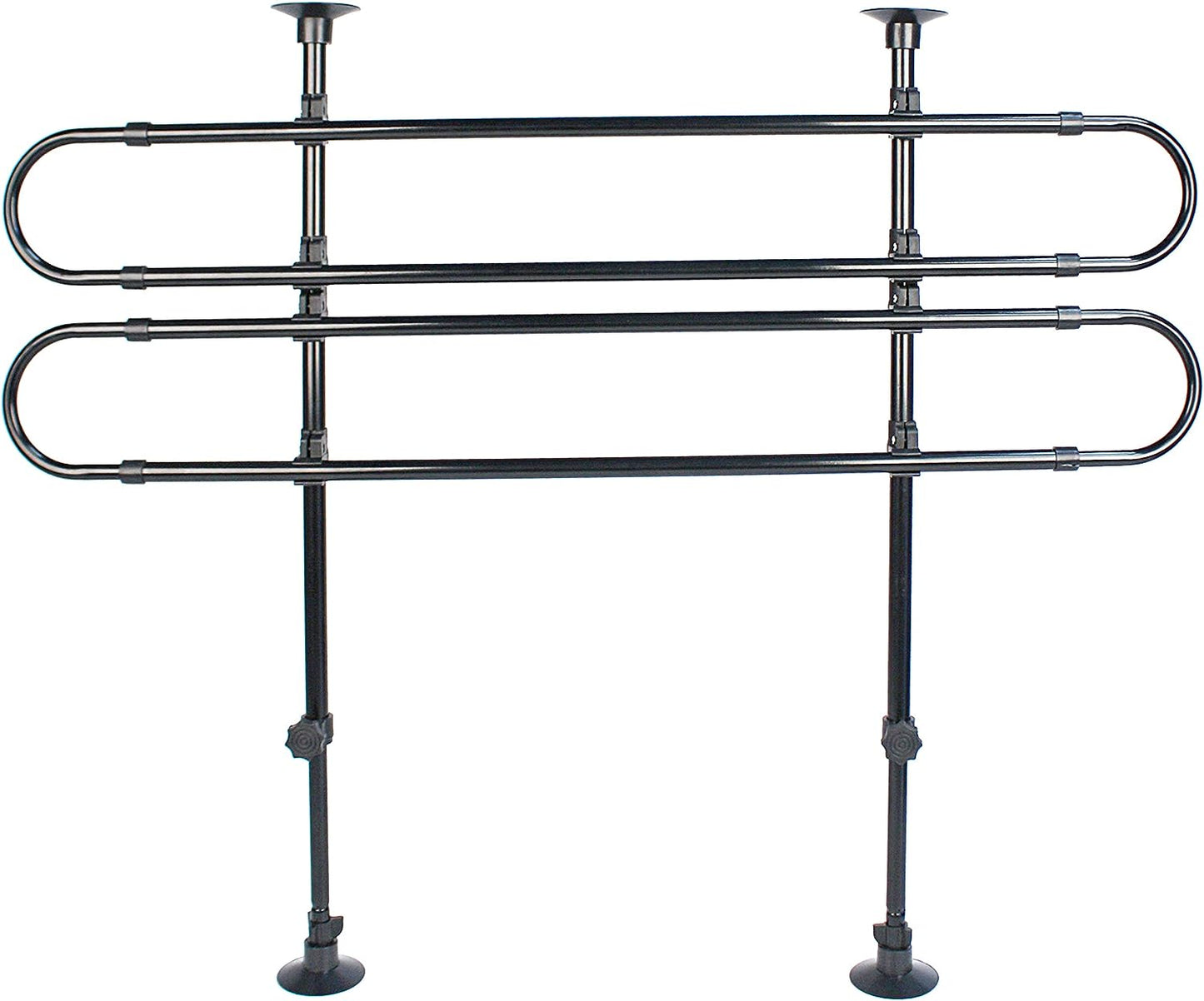 Separator auto pentru caini, universal, latime reglabila de la 86 cm la 150 cm, inaltime reglabila de la 63 cm la 110 cm, usor de instalat, neagra, din metal