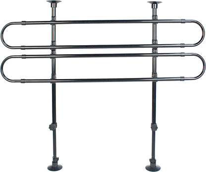 Separator auto pentru caini, universal, latime reglabila de la 86 cm la 150 cm, inaltime reglabila de la 63 cm la 110 cm, usor de instalat, neagra, din metal