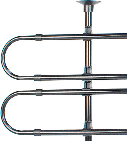 Separator auto pentru caini, universal, latime reglabila de la 86 cm la 150 cm, inaltime reglabila de la 63 cm la 110 cm, usor de instalat, neagra, din metal