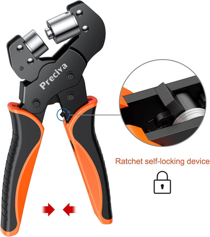 Set de cleste pentru ochi de 6 mm si 10 mm, cu cap magnetic interschimbabil, 400 de ochiuri, sistem cu clichet si auto blocare, pentru bannere, prelata, cutii, Preciva