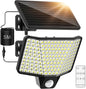 Lampa solara LED cu panou solar, unghi larg de 180º, senzor de miscare PIR, lumina 7500 lm, telecomanda, acumulator incorporat de 1800 mAh, impermeabila IP65, cu fir de 5 m, Benma