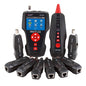 Tester cablu de retea pentru RJ45, RJ11, BNC, UTP, Coaxial, cu functie testare continuitate, lungime, POE, PING, cu 8 telecomenzi, functie memorie cu slot card TF, incarcare USB, Noyafa NF-8601W-A
