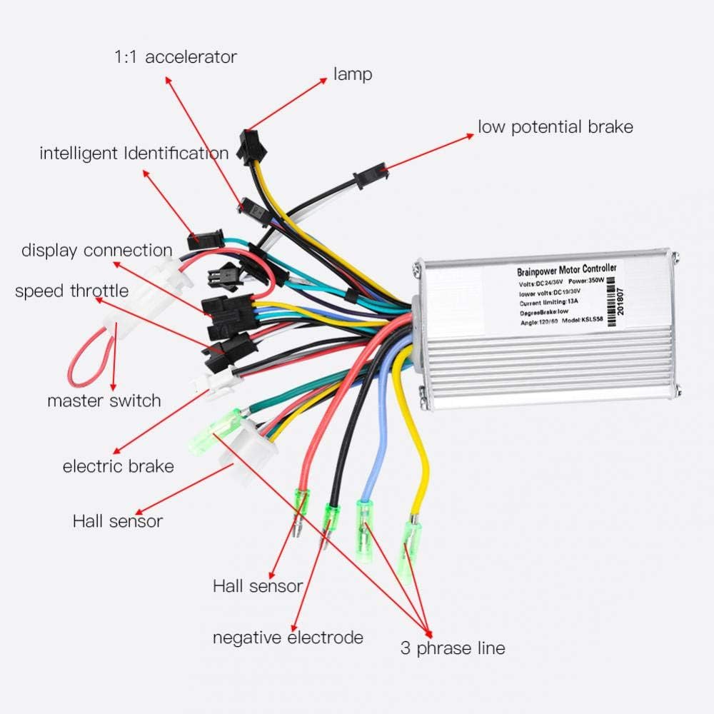 Controler universal pentru motor brushless 24V-36V 350W, cu display LCD, impermeabil, pentru bicicleta electrica, scuter electric