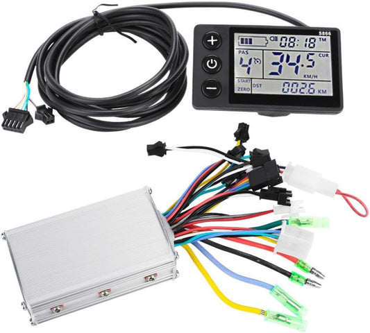 Controler universal pentru motor brushless 36V-48V 350W, cu display LCD, impermeabil, pentru bicicleta electrica, scuter electric