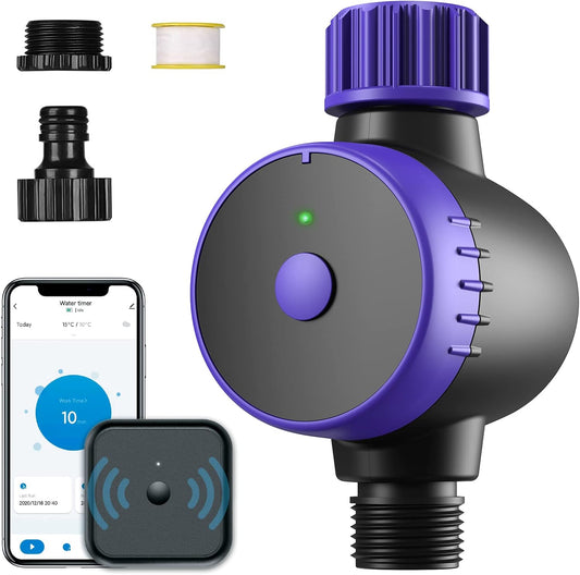 Programator irigare/udare WiFi 2,4 GHz, control prin aplicatie automat sau manual, temporizator smart impermeabil, rezistent UV, pentru gazon, gradina, exterior