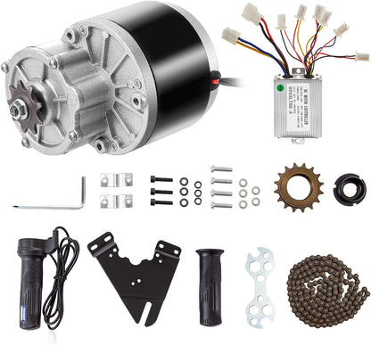 Kit motor bicicleta electrica 240 V, 250W, sens dublu, cu controler de viteza si accesorii de fixare, pentru bicicleta electrica, Go Kart