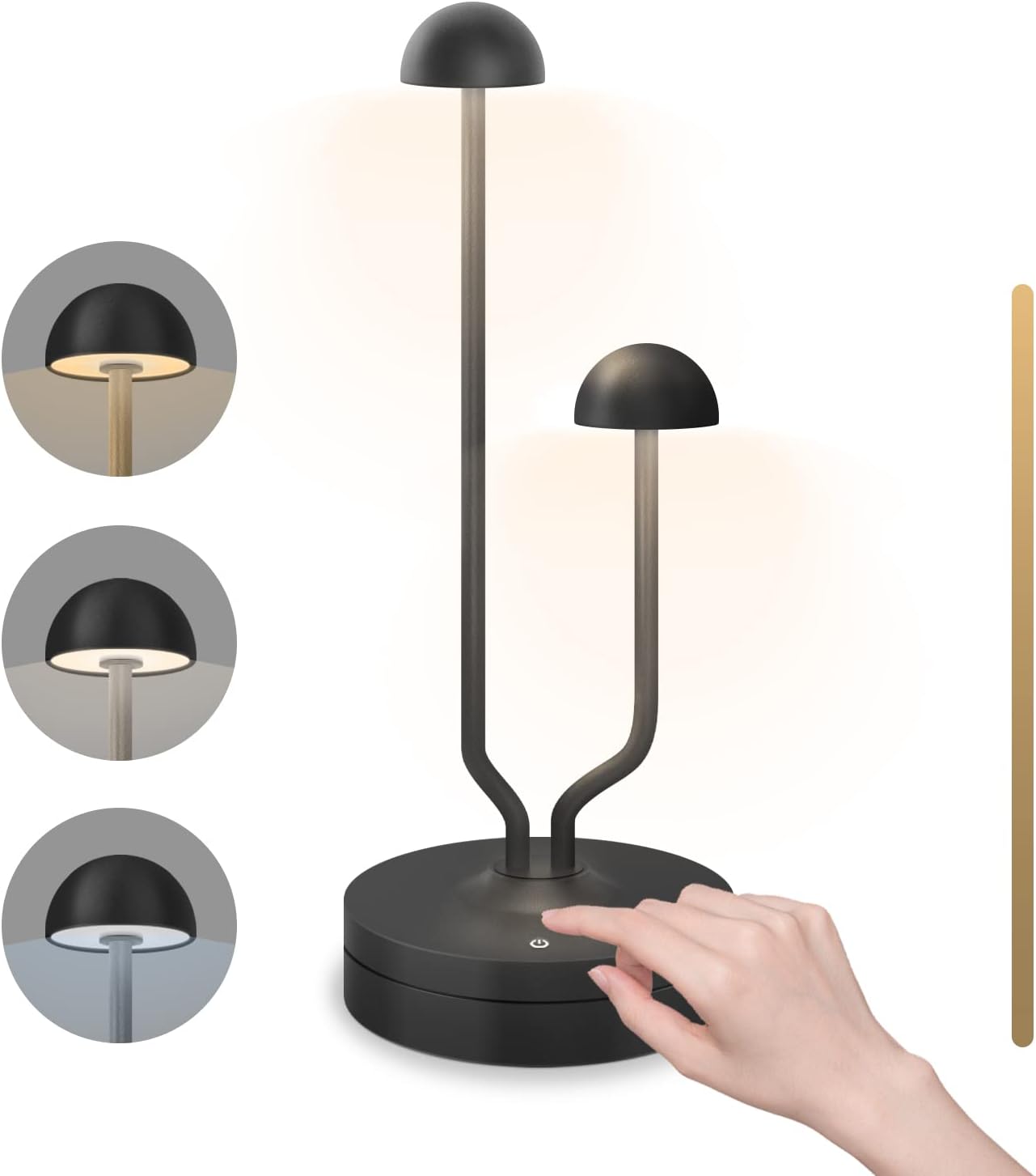 Lampa de masa LED wireless, cu acumulator 4000 mAh incorporat, impermeabila IP44, dimabila, buton cu touch, pentru interior si exterior, hotel, restaurant, terasa, gradina, casa