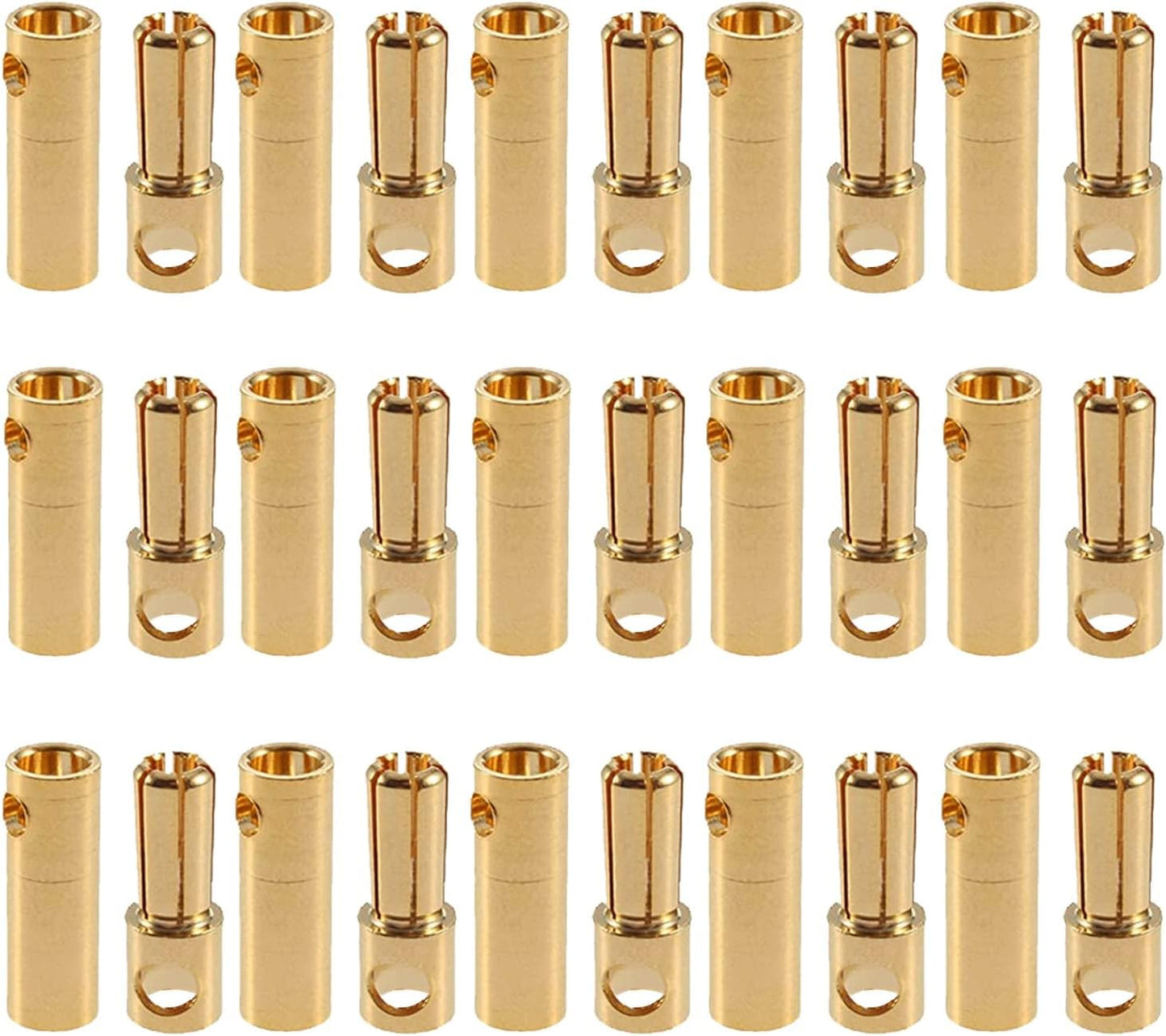 Set 15 conectori tip banana mama-tata, de 5.5 mm ESC, pentru baterie sau motor model RC, din cupru placat cu aur