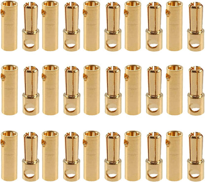 Set 15 conectori tip banana mama-tata, de 5.5 mm ESC, pentru baterie sau motor model RC, din cupru placat cu aur