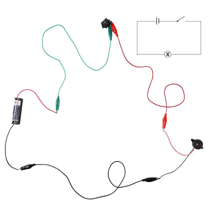 Set de 6 motor DC 1.5V - 3V, 15000 RPM, cu elice, becuri, sonerie, roti dintate, intrerupatoare, carcase cu suport baterie, cleme tip crocodil, tub termocontractil, pentru jucarii, experimente, DIY, D-005C