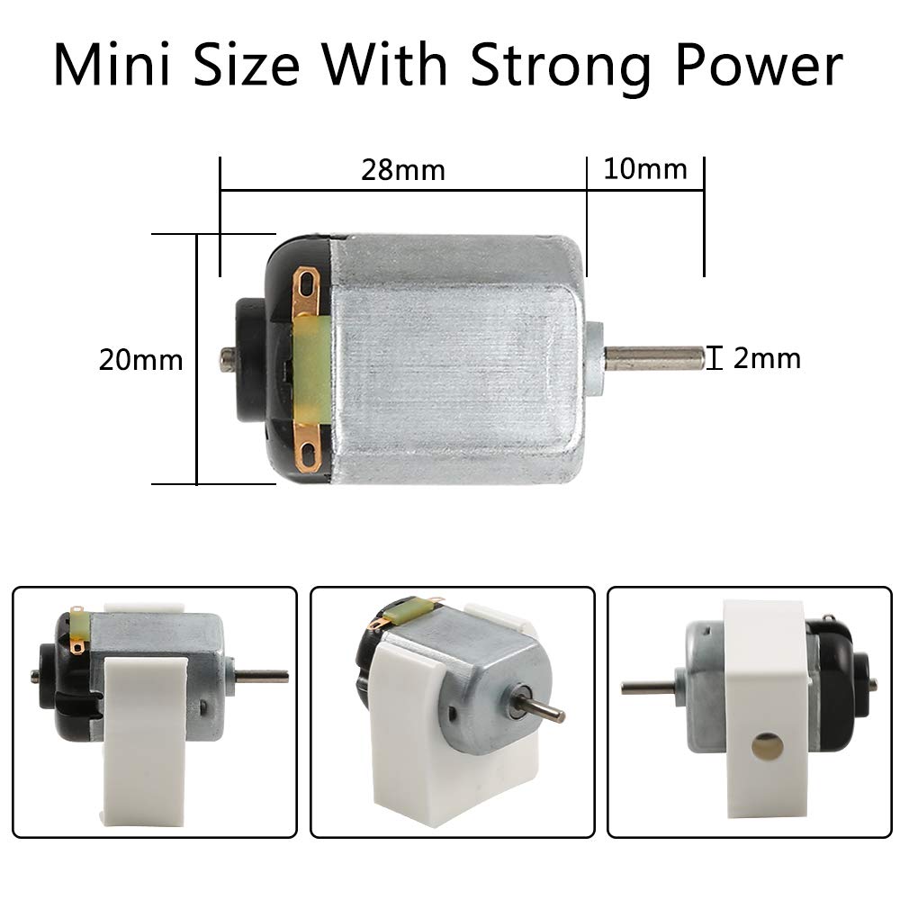 Set de 6 motor DC 1.5V - 3V, 15000 RPM, cu elice, becuri, sonerie, roti dintate, intrerupatoare, carcase cu suport baterie, cleme tip crocodil, tub termocontractil, pentru jucarii, experimente, DIY, D-005C