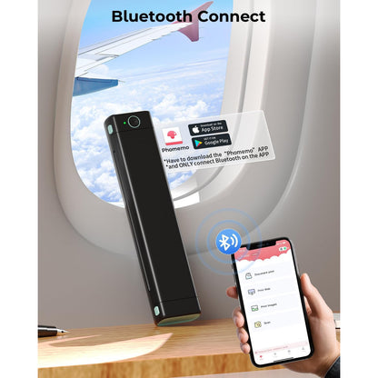 Imprimanta termica Bluetooth, imprimare pe hartie termica A4, portabila, acumulator 1200 mAh, printare fara tus, pentru tatuaje, business, calatorii, compatibil iOS, Android, PC, Laptop