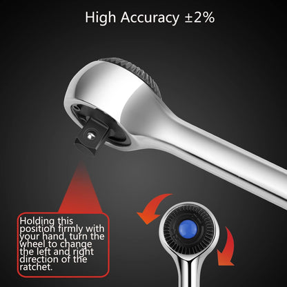 Cheie dinamometrica digitala 3/8 inch cu adaptor la 1/4 inch, cuplu 3-60 Nm, cu display LCD, alerta sonora, tija de prelungire, cu cutie de depozitare
