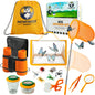 Set de cercetare pentru explorarea naturii, kit explorator aventurier cu binoclu, lupa, plasa de fluturi cu maner extensibil, recipiente, pentru copii, Pathfinder Pandas