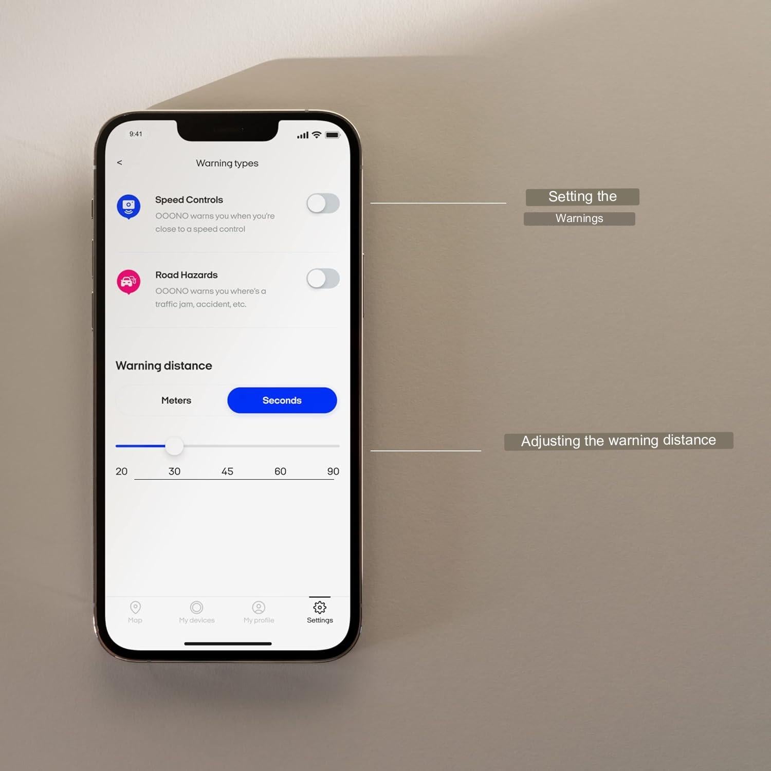 Alarma de trafic OOONO, Avertizeaza in timp real despre radare si pericole din traficul rutier, date de la Blitzer, conectarea la smartphone prin Bluetooth