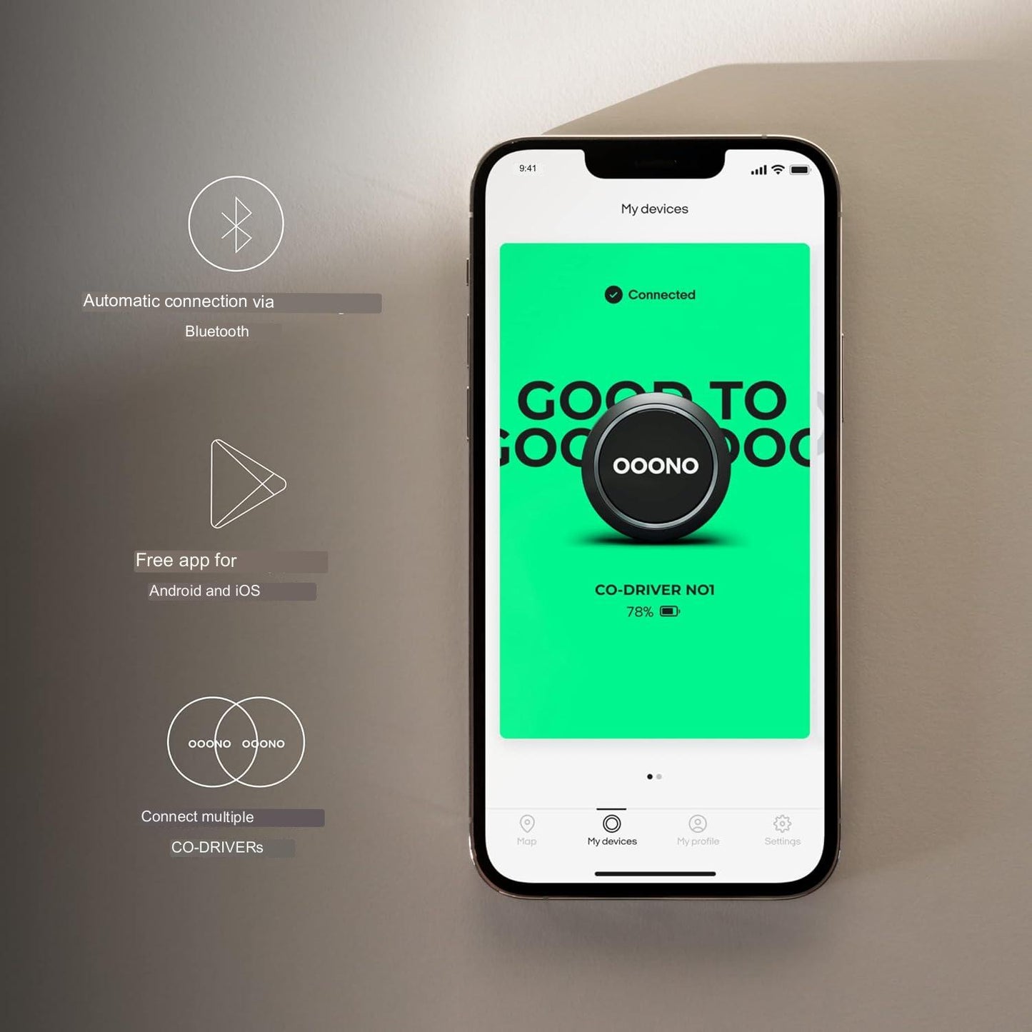 Alarma de trafic OOONO, Avertizeaza in timp real despre radare si pericole din traficul rutier, date de la Blitzer, conectarea la smartphone prin Bluetooth