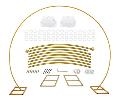 Arcada pentru baloane de 2.4 m x 2.7 m, suport metalic cu baza patrata, 2 saculeti pentru contragreutate, banda pentru baloane si accesorii, pentru nunta, zi de nastere, fundal foto, accesorii pentru petreceri, decoratiuni
