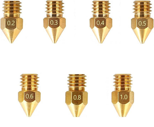 Set duze MK8 imprimata 3D 24 piese, de 0,2 mm, 0,3 mm, 0,4 mm, 0,5 mm, 0,6 mm, 0,8 mm, 1,0 mm, filament de 1.75 mm, pentru seria Ender 3 si Creality CR-10