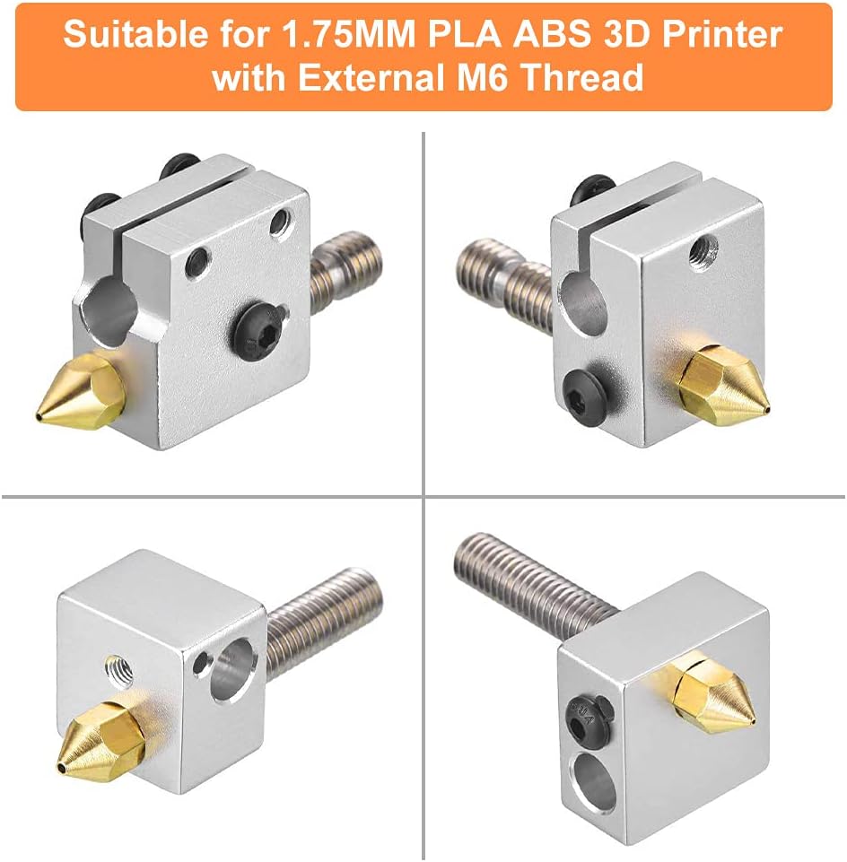 Set duze MK8 imprimata 3D 24 piese, de 0,2 mm, 0,3 mm, 0,4 mm, 0,5 mm, 0,6 mm, 0,8 mm, 1,0 mm, filament de 1.75 mm, pentru seria Ender 3 si Creality CR-10