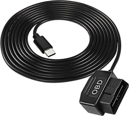 Cablu de alimentare USB-C cu interfata OBD, de 3,5 m, cu intrerupator si protectie la supradescarcare, DC 12-36V, pentru camera de bord auto, navigatie GPS, DVR