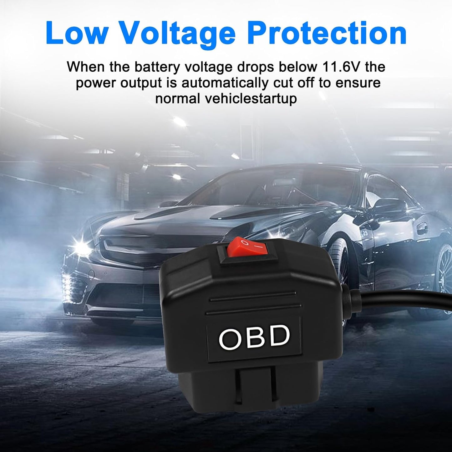 Cablu de alimentare USB-C cu interfata OBD, de 3,5 m, cu intrerupator si protectie la supradescarcare, DC 12-36V, pentru camera de bord auto, navigatie GPS, DVR