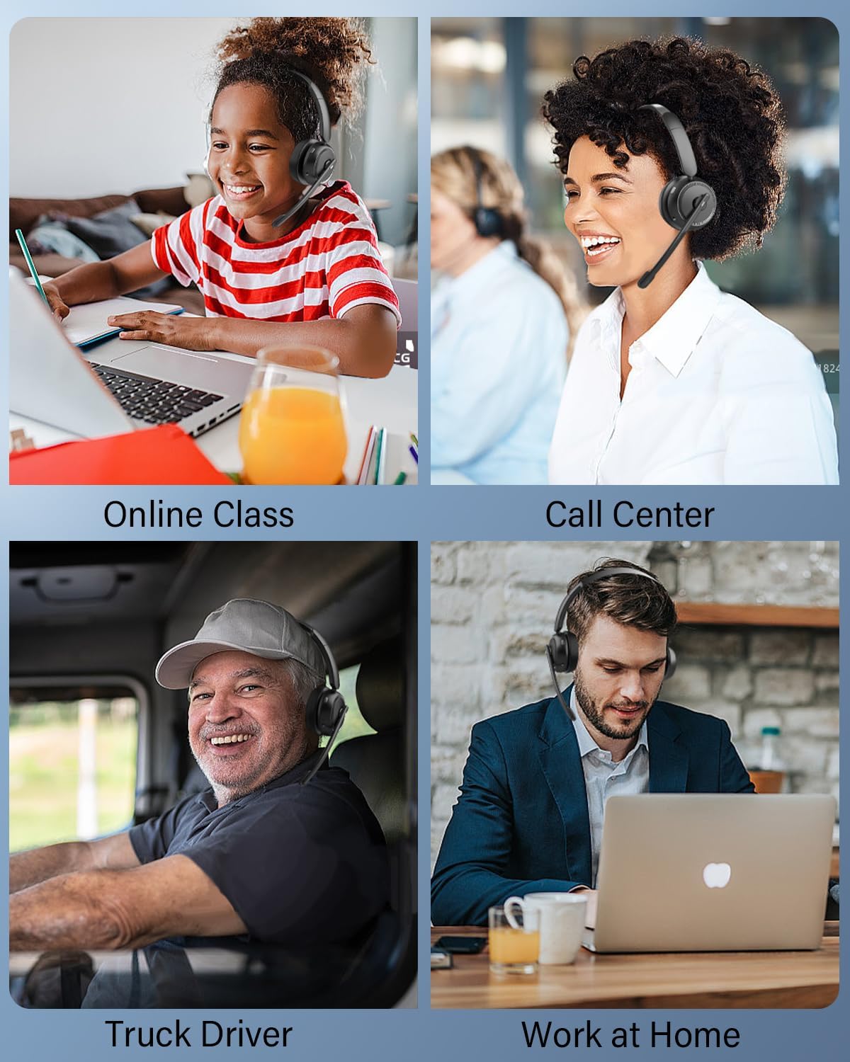 Casca call center Bluetooth 2 in 1 cu difuzor detasabil si microfon rotativ la 270°, anulare a zgomotului AI, pentru PC si smartphone
