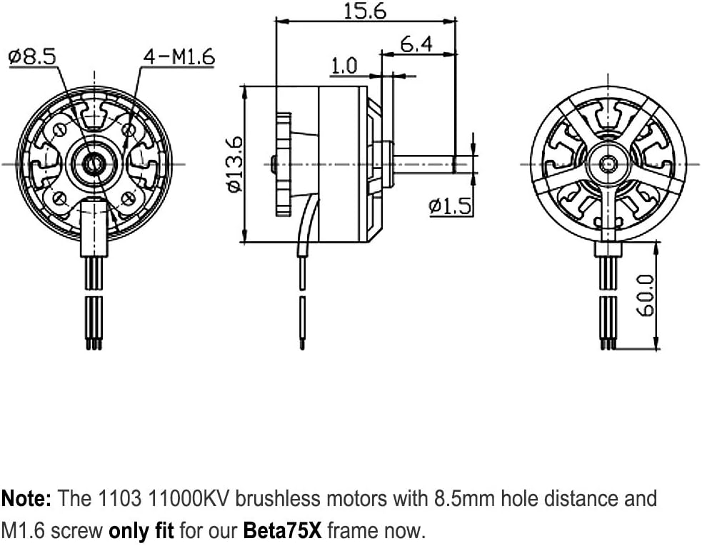 Set 4 Motor fara perii T-Motor 11000KV, FPV RC, compatibil cu baterie 2S Lipo 2S Frame Beta75X Beta85X