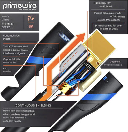 Cablu HDMI 8K Ultra HD, in unghi de 270°, de 3 m, DSC, DTS-HD, pentru laptop, PC, Consola PS5, Xbox