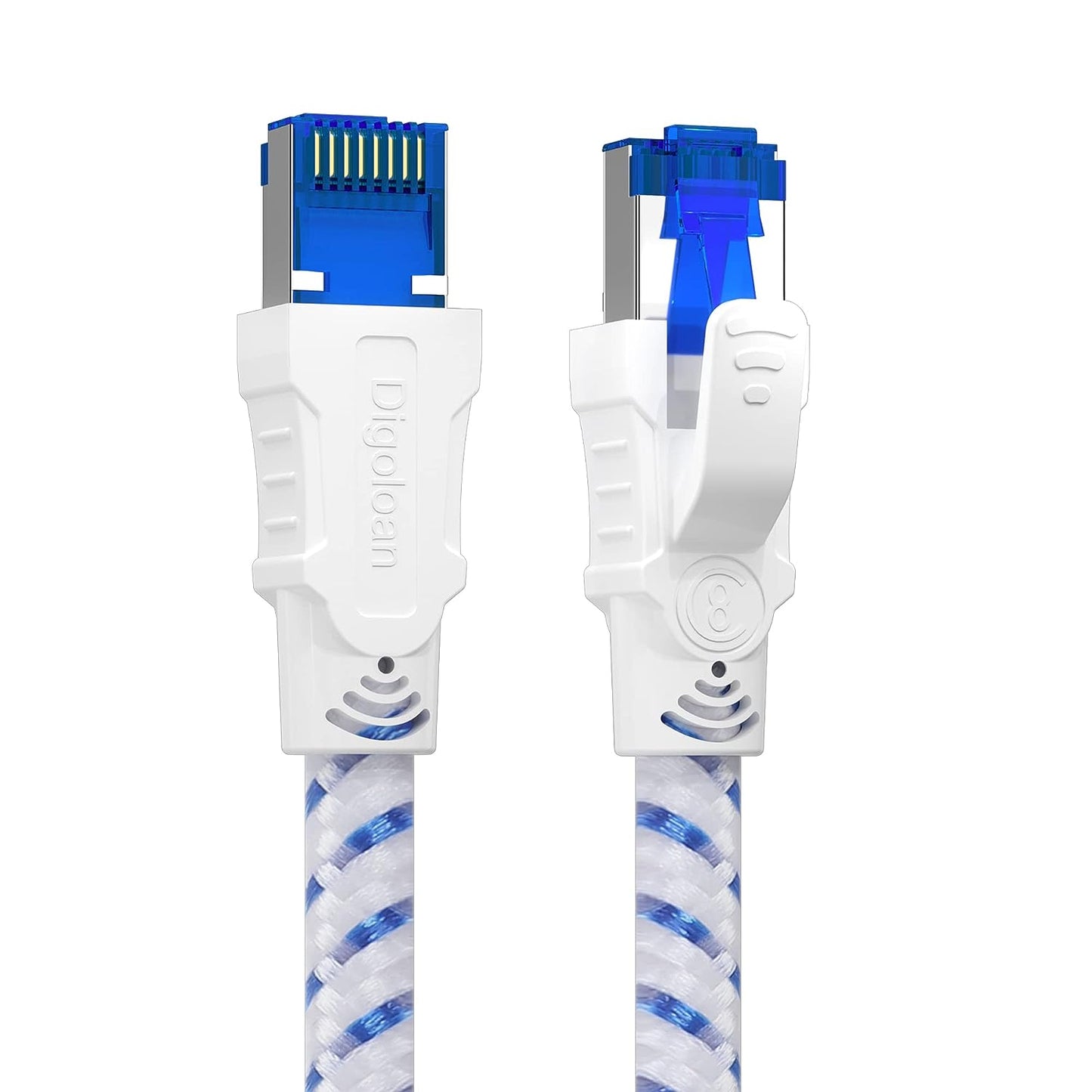 Cablu de retea S/FTP Cat 8 Ethernet de 30 m, Gigabit 40 Gbps 2000 MHz, cu fir flexibil, capete conector RJ45, pentru PS5, Xbox, comutator, laptop, router