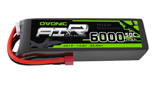 Baterie Lipo 4S 14.8 V, 6000 mAh cu conector Deans T Plug, pentru FPV UAV RC, masina, avion, drona, elicopter