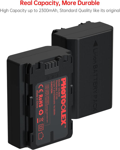 Set 2 acumulatori NP-FZ100 2300 mAh si incarcator cu 2 porturi si indicator LED, pentru camere digitale Sony Alpha A9/A9R, 7RM4, A7RM3, A7RIII, Alpha 7M3, Alpha 6600, Alpha 9S, A7R3 a7 III D