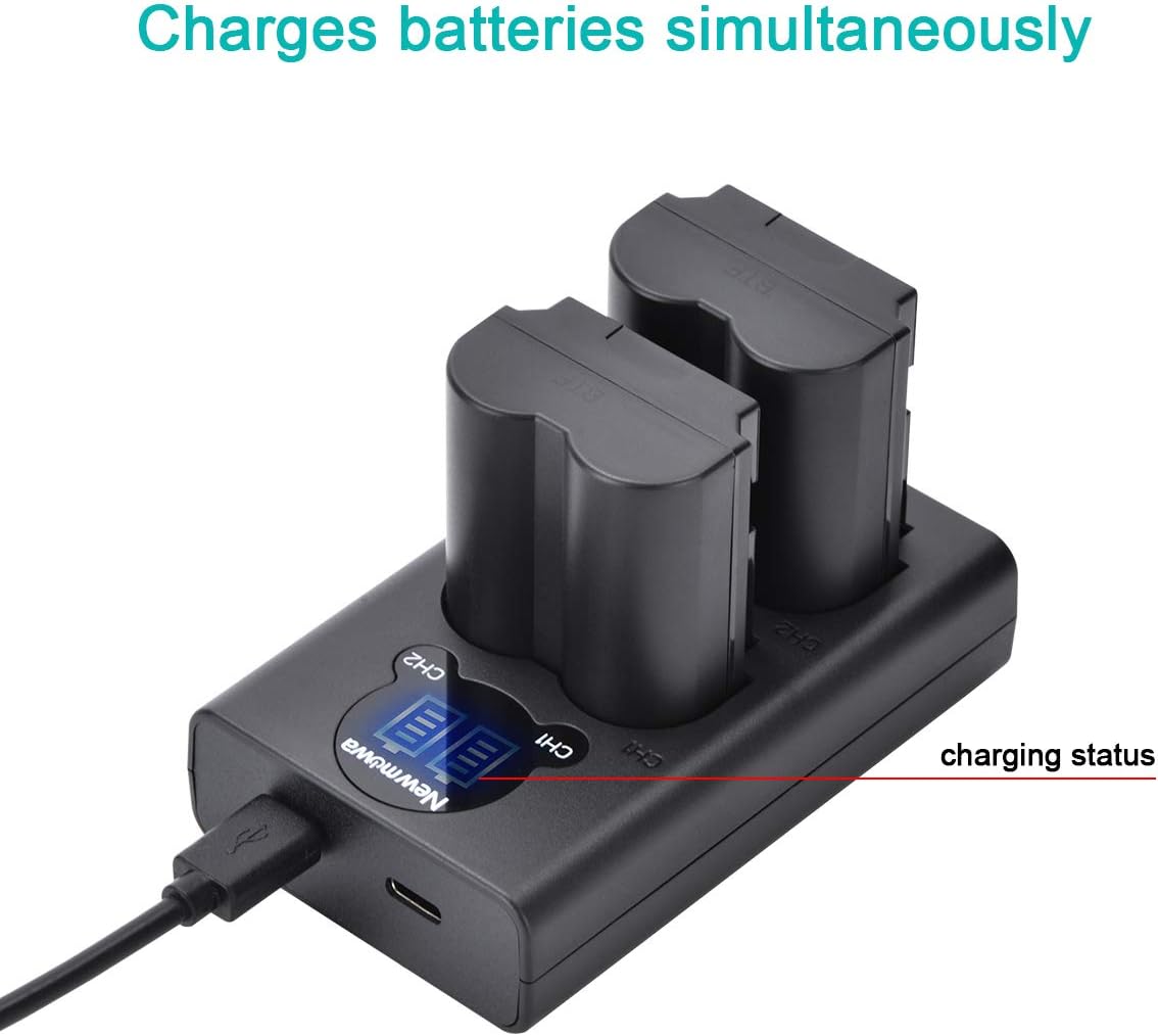 Set de 2 acumulatori NP-W235 7.2 V, 2200 mAh, 15.8 Wh si incarcator cu 2 porturi si display LCD, pentru Fujifilm X-T4