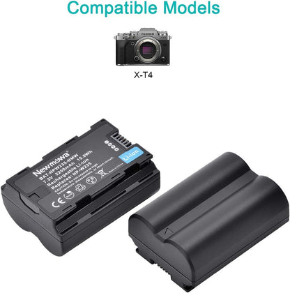 Set de 2 acumulatori NP-W235 7.2 V, 2200 mAh, 15.8 Wh si incarcator cu 2 porturi si display LCD, pentru Fujifilm X-T4