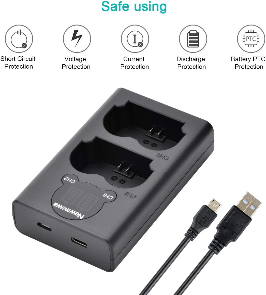 Set de 2 acumulatori NP-W235 7.2 V, 2200 mAh, 15.8 Wh si incarcator cu 2 porturi si display LCD, pentru Fujifilm X-T4