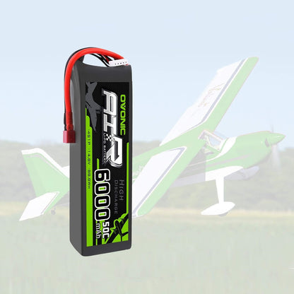 Baterie Lipo 4S 14.8 V, 6000 mAh cu conector Deans T Plug, pentru FPV UAV RC, masina, avion, drona, elicopter