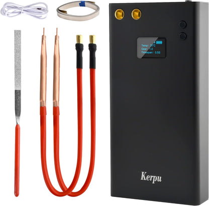 Aparat de sudura in puncte portabil, cu ecran LCD, acumulator 11000 mAh, 70 viteze reglabile, banda de nichel de 5 m, incarcare USB-C, protectie la supraincalzire, Kerpu