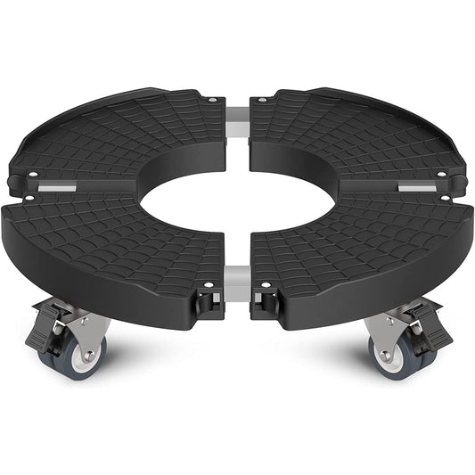 Suport ghiveci cu 4 roti, carucior reglabil 40-54 cm, mobil, capacitate incarcare 200 kg, stand flori cu role blocabile, pentru interior/exterior, multifunctional