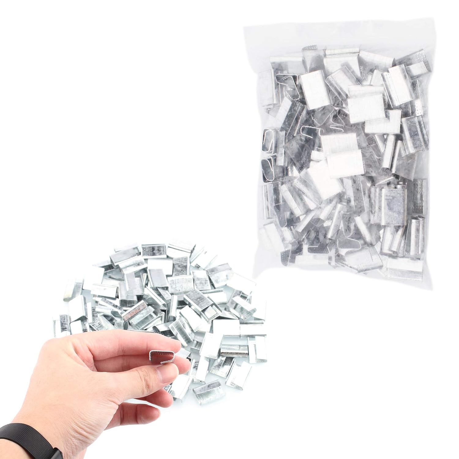 Set Tensioner cu banda 100 m PP 16 mm si cleste pentru capse , capse metalice pentru tensionare ambalaje din plastic PP/PET