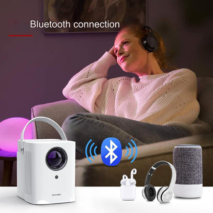 Videoproiector, WiFi Bluetooth 8000 Lumeni portabil, 1080P Full HD 5G USB 2.0 Alb ​​pentru Home Cinema, iOS/Android/Loptop/USB/PS5