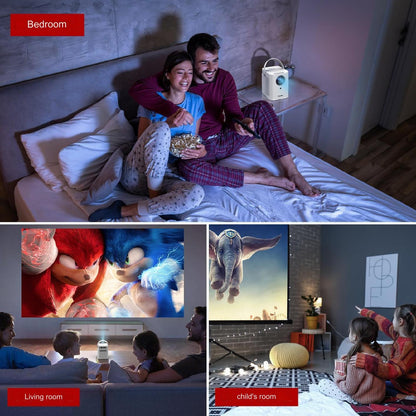 Videoproiector, WiFi Bluetooth 8000 Lumeni portabil, 1080P Full HD 5G USB 2.0 Alb ​​pentru Home Cinema, iOS/Android/Loptop/USB/PS5